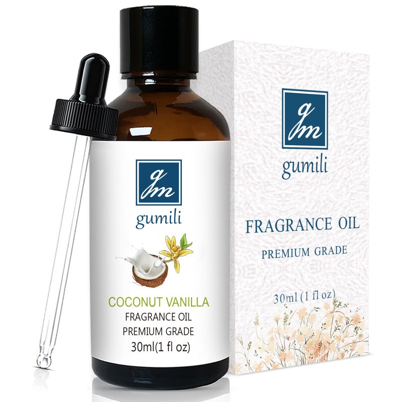 GM Gumili Coconut Vanilla Fragrance Oil, Perfume Oil, Home Scent Oils for Soaps, Candle Making, Dryer Balls, Diffusers, Laundry, Slime -1 oz /30ml - Image 1